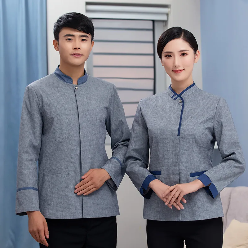 

Women's long-sleeved hotel work uniform Plus-size cleaning uniform for property staff Hotel room cleaning workwear for autumn an