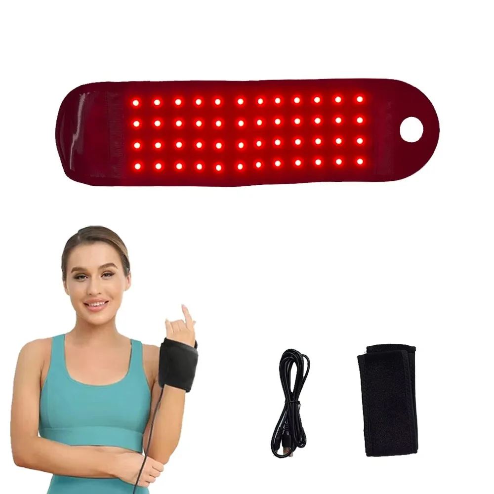 Rotlichttherapie-Sport-Handgelenkbandagen 660nm 850nm 48 Lampenperlen Infrarotgürtel Stützbandage Taillen-Wärmepad Handmassagegerät