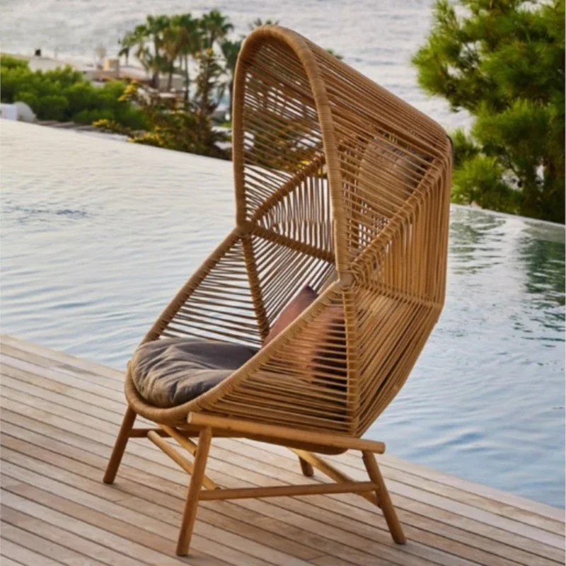 Outdoor Swing Leisure Courtyard Garden Villa Hotel Net Red Bird's Nest Rattan Deck Chair Hanging Basket Hanging