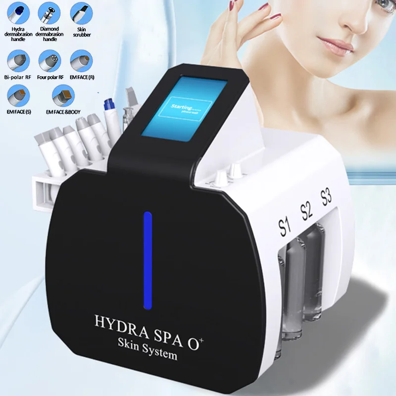 Super Promotion 8 In1 Latest Four Polar RF Radio Frequency Hydra Dermabrasion Jet Peeling Face Skin Care SMAS Lifting Machine