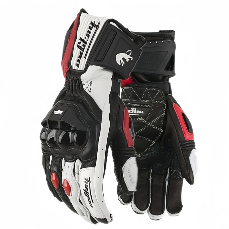 Men's Leather Motorcycle Gloves Windproof Touch Screen Motocross Mittens AFS18 Security Protection Motorbike Glove 3 colors