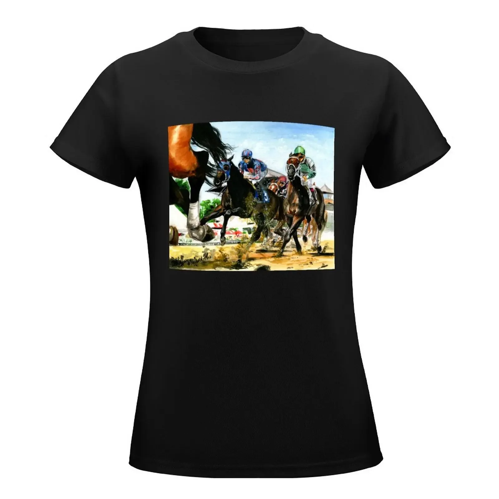 Saratoga Springs NY Racing course T-Shirt funny vintage clothes Women's tops