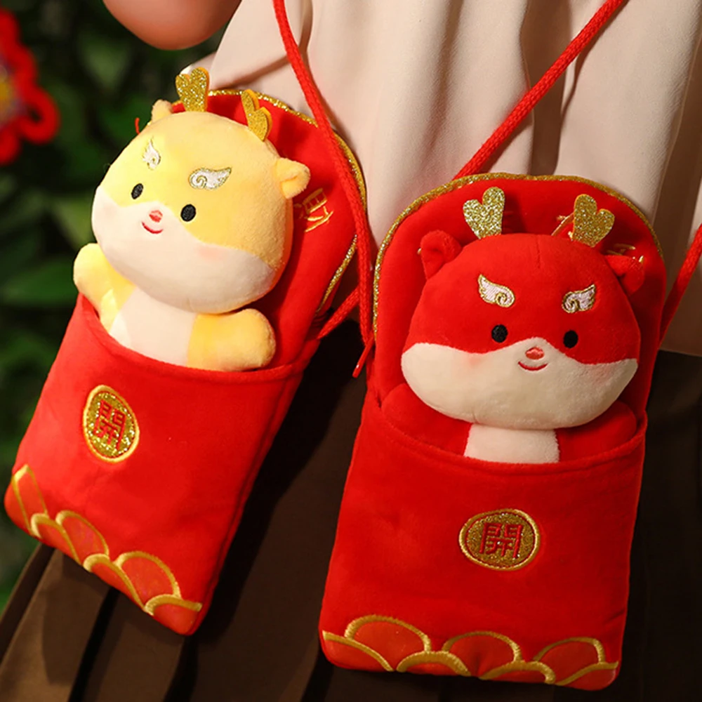 New Year Plush Doll Backpack Comfortable Stylish Festival Red Envelopes Holiday Supplies