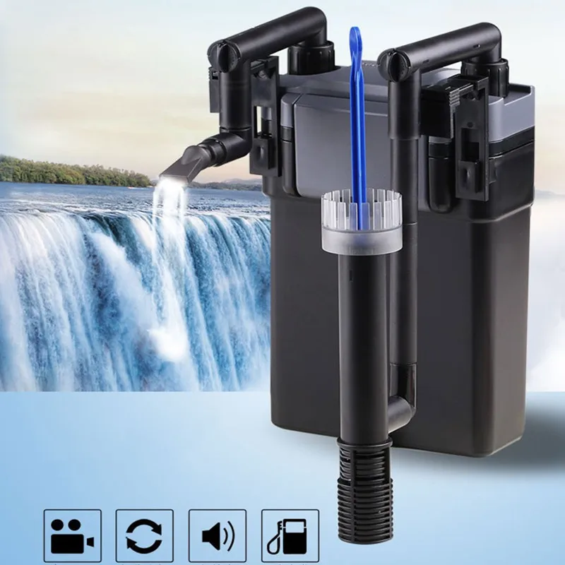 SunSun HBL 801 802 803 Hang On Waterfall Filter Skimmer 500l/h 20-40cm Aquarium Tank 6W Multi-stage Fish Filter Adjustable Flow