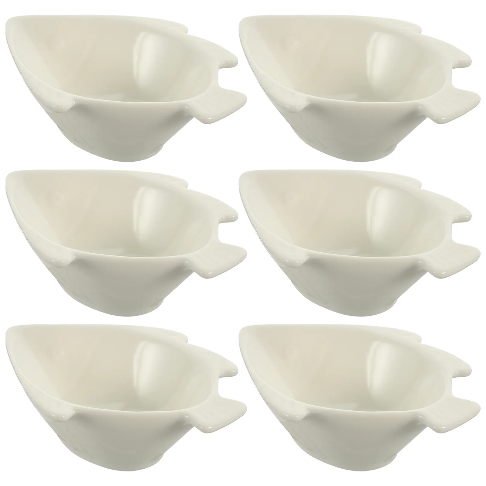 

6Pcs Fish Style Ceramic Dipping Bowls Mini Sauce Dishes for Snacks Nuts Candies Party Wedding Home Dining Flavor Serving Dish