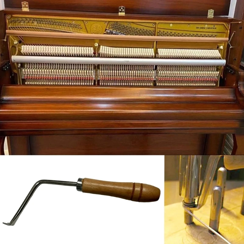 Multipurpose Piano Tuning Repair Tool Wooden Handle String Lifting Hook For Soundboard Repair And String Adjustment 69HD