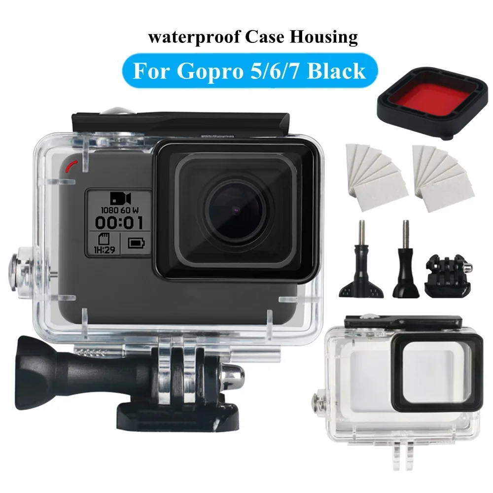 45-metrowa podwodna wodoodporna obudowa do GoPro Hero 7 6 5 Black Obudowa ochronna do nurkowania do Go Pro 7 6 5 Black Akcesorium