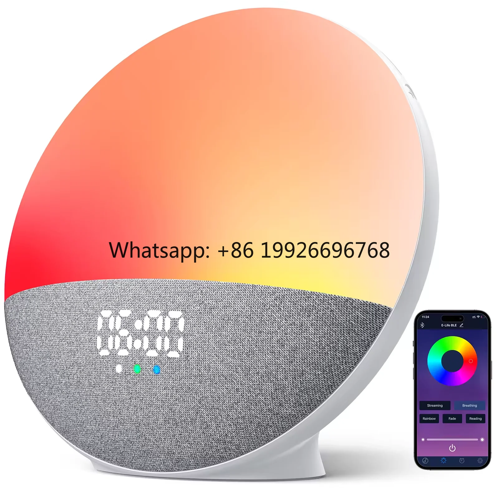 Wake up Light Sunrise Alarm Clock for Kids, Sleep Aid, Speaker with Sunrise Simulation, 15 White Noise, 3 Alarms, 5 Night Modes