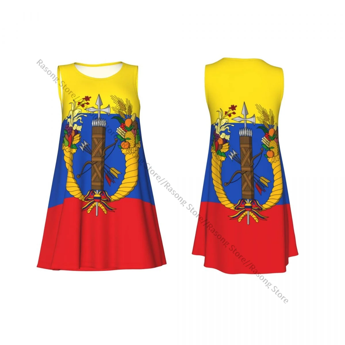 Robe d'été décontractée pour femmes, t-shirt, couverture de plage, drapeau du Gran colombie, robe débardeur