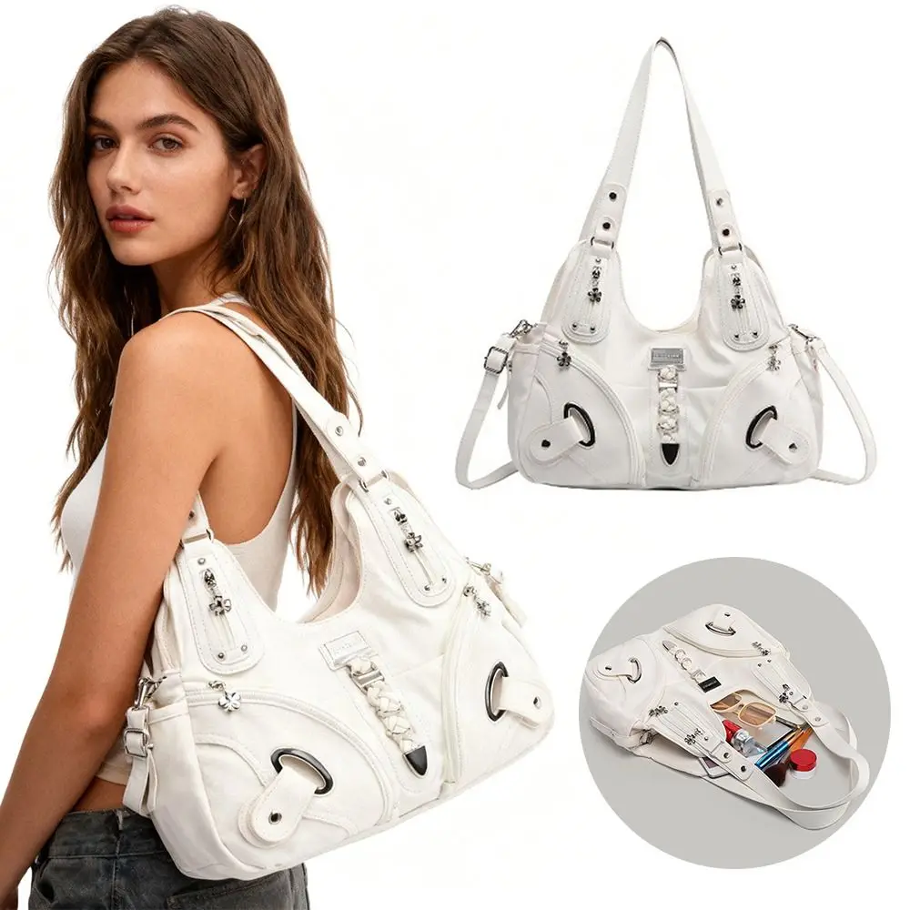 

Трендовая белая женская сумка из искусственной кожи, большая вместительная сумка-тоут с верхней ручкой, сумка для пельменей