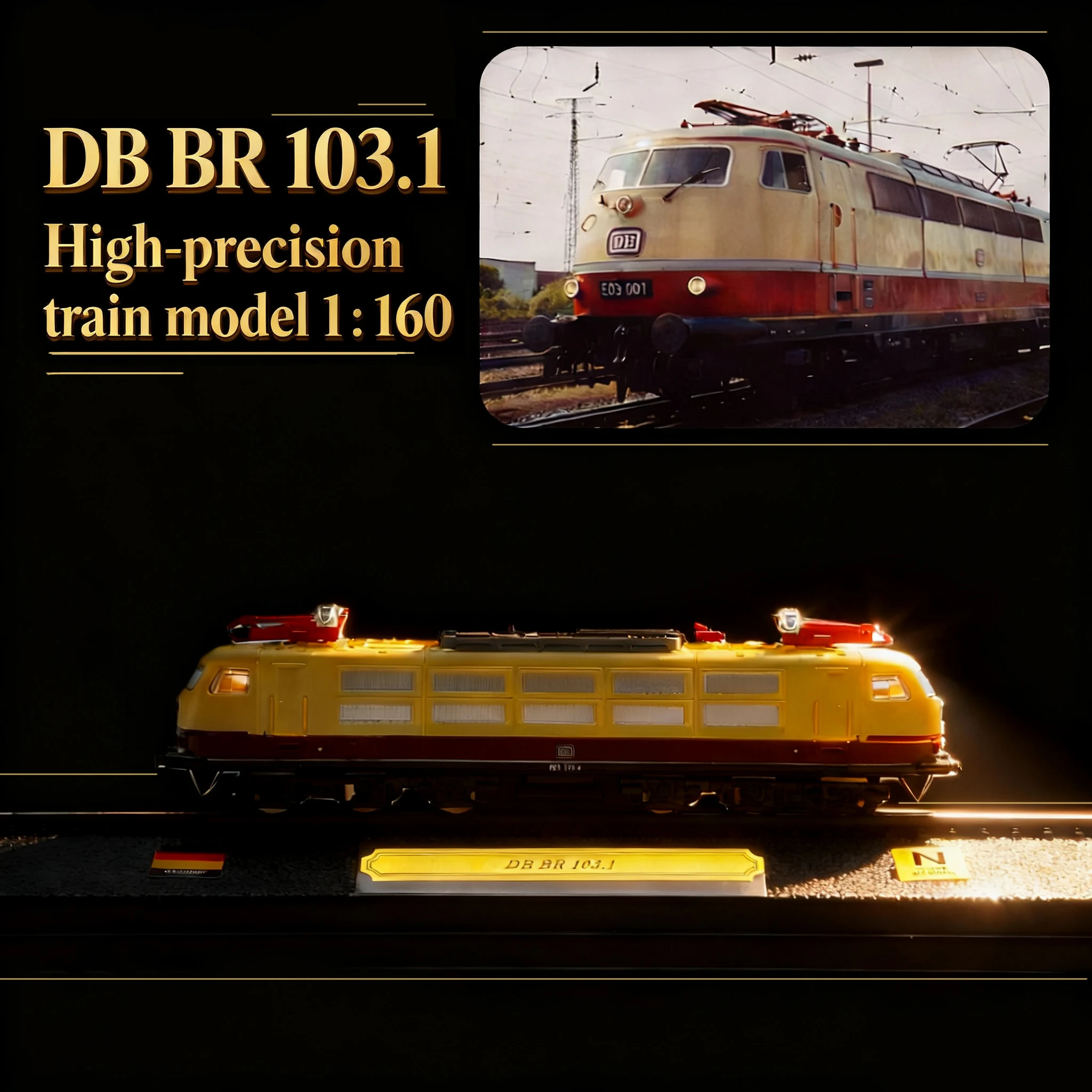 

Exquisite Train Model Ornaments, German Db Br103.1 Train Model Retro Train Ornaments, Home Decorations, Suitable as Christmas and Halloween Gifts, Collectibles, Birthday Gifts
