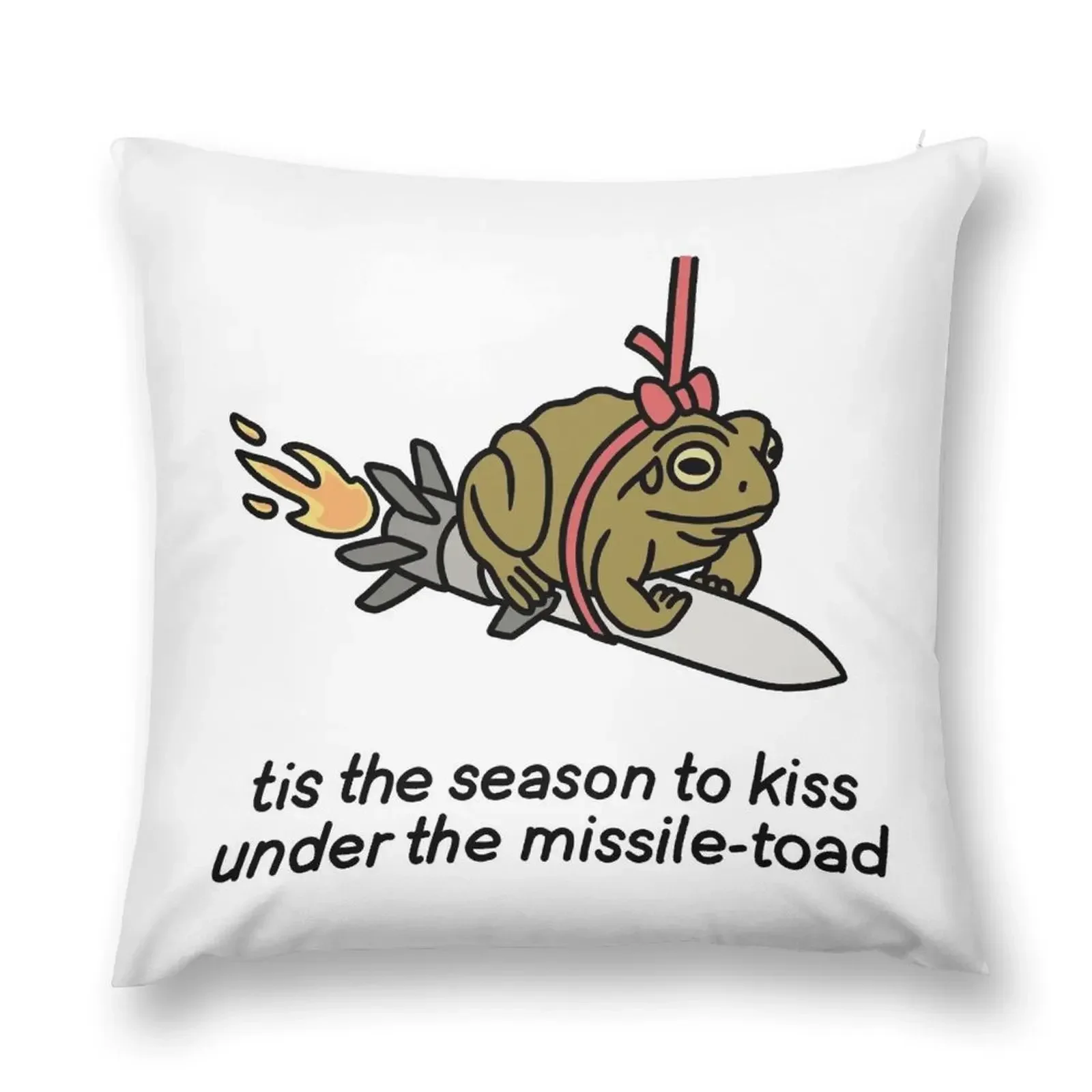 it’s the season to kiss under the missile toad Throw Pillow christmas pillowcases Couch Pillows Pillow Cover pillow