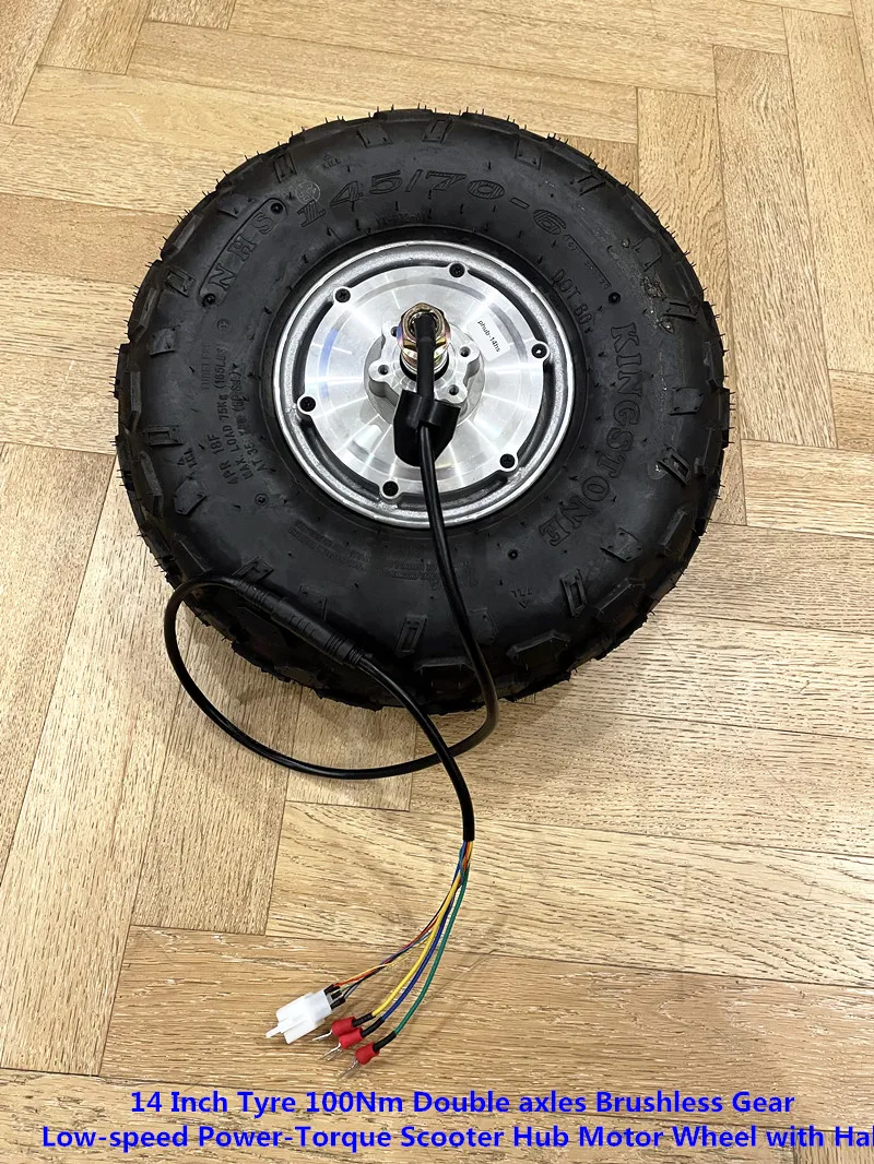 

14 Inch 14x5.0-6 Tyre 100Nm Double axles Brushless Gear Low-speed Power-Torque Scooter Hub Motor Wheel with Hall phub-14hs