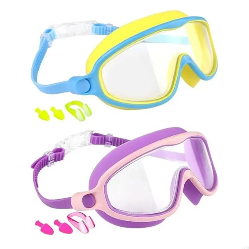 Children Swimming Goggles Water Frogs Resistant With Earplugs And Nose Clip 