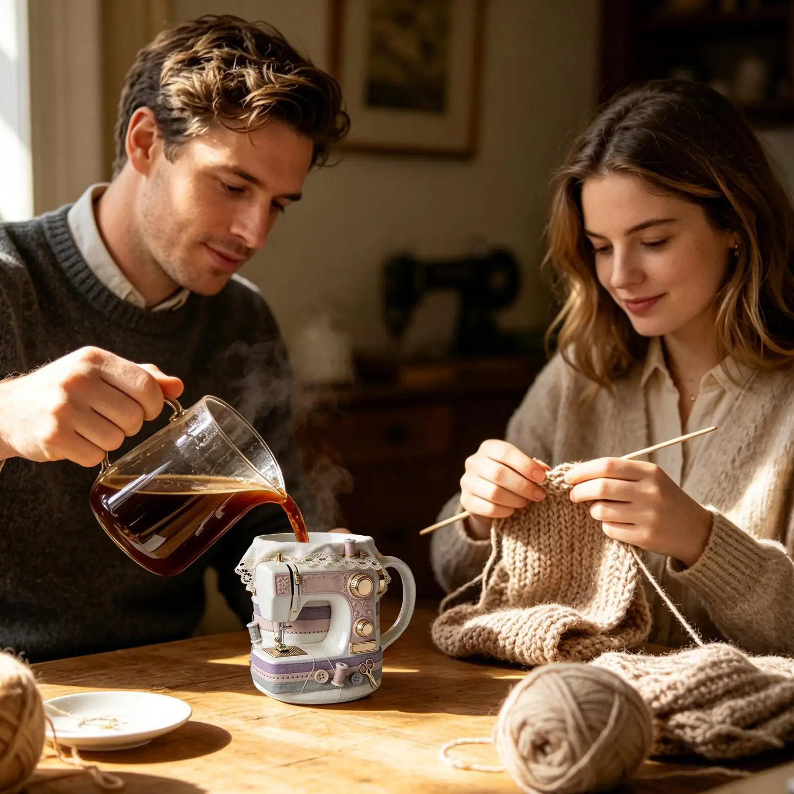 Ceramic Coffee Mug 330ml Ceramic Cute Sewing Machine Theme Cups Portable Catering Coffee Dinnerware For Tea Kitchen Home House