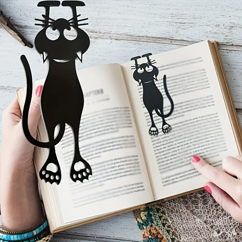 Creative bookmarks, hollow black cat bookmarks, suitable for teachers, students, book lovers, school offices and household items