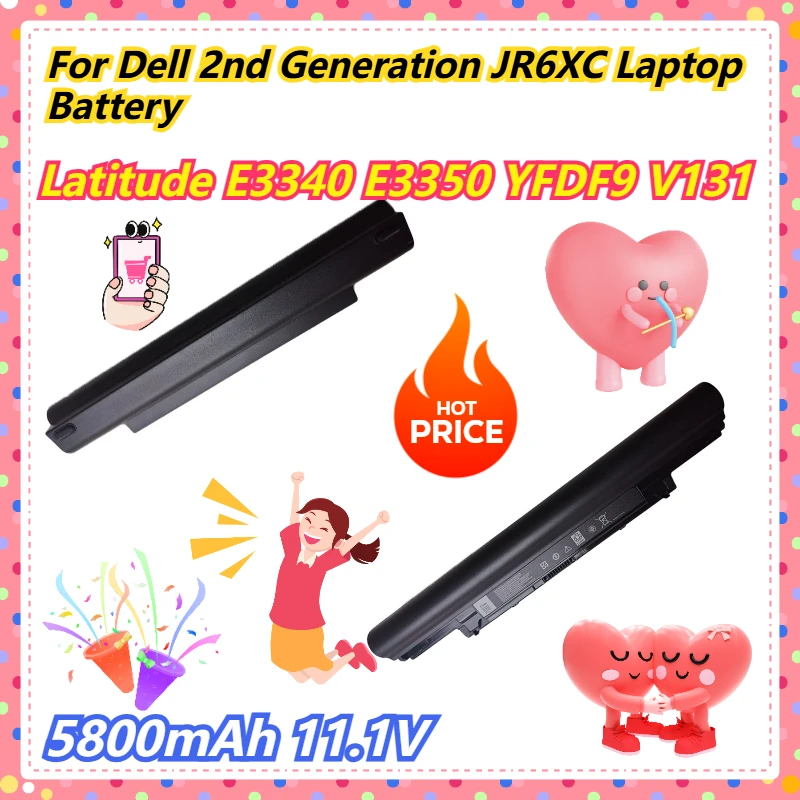 

5800 мАч 11,1 В для Dell Latitude E3340 E3350 YFDF9 V131-аккумулятор для ноутбука 2-го поколения JR6XC