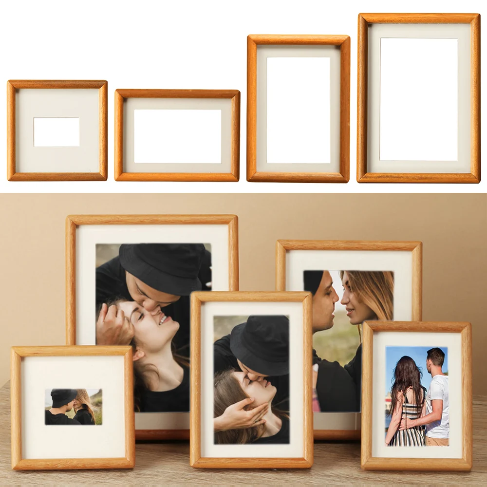New 6/7/8 Inch Black Walnut Photo Frame Simple Handmade Mortise Tenon Photo Frame Real Wooden Picture Frame