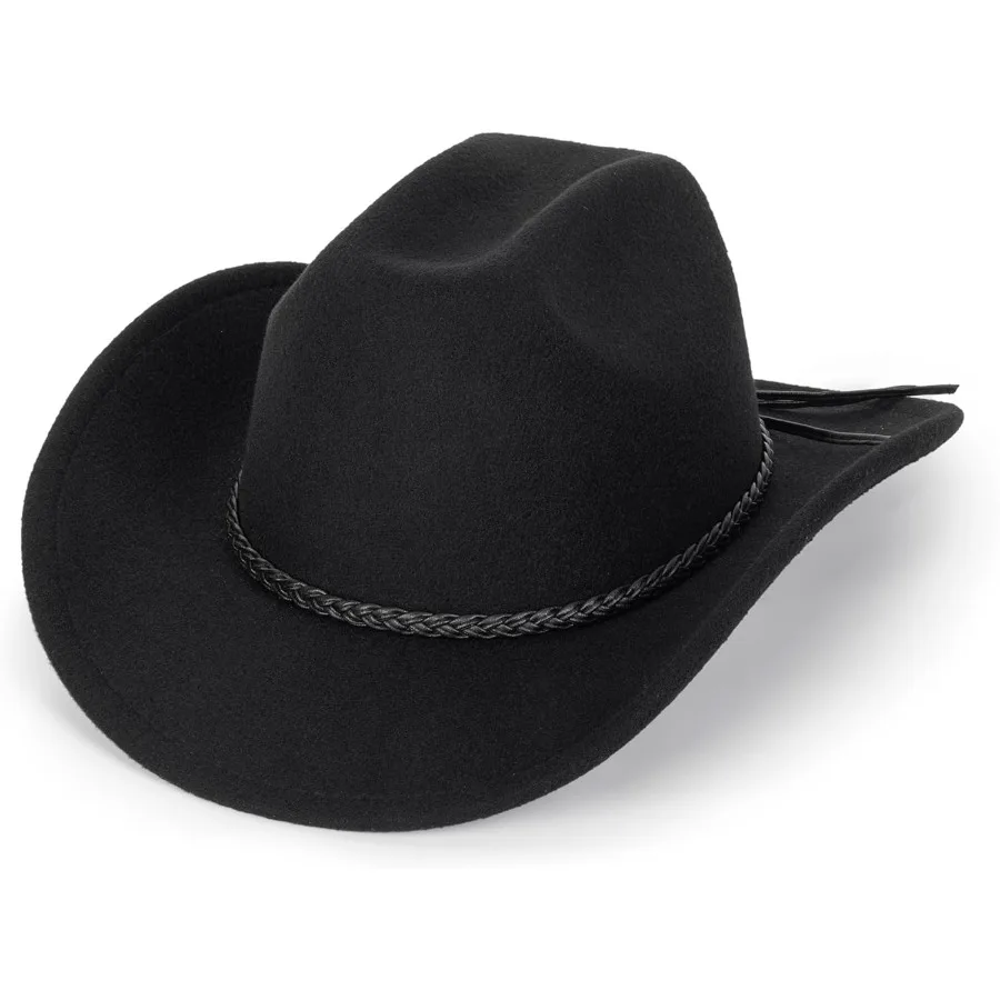 

Western Cowboy Hat for Men Women Classic Roll Up Fedora Hat with Buckle Belt Perfect for Outdoor Rodeo Events Ranch Work and Fa