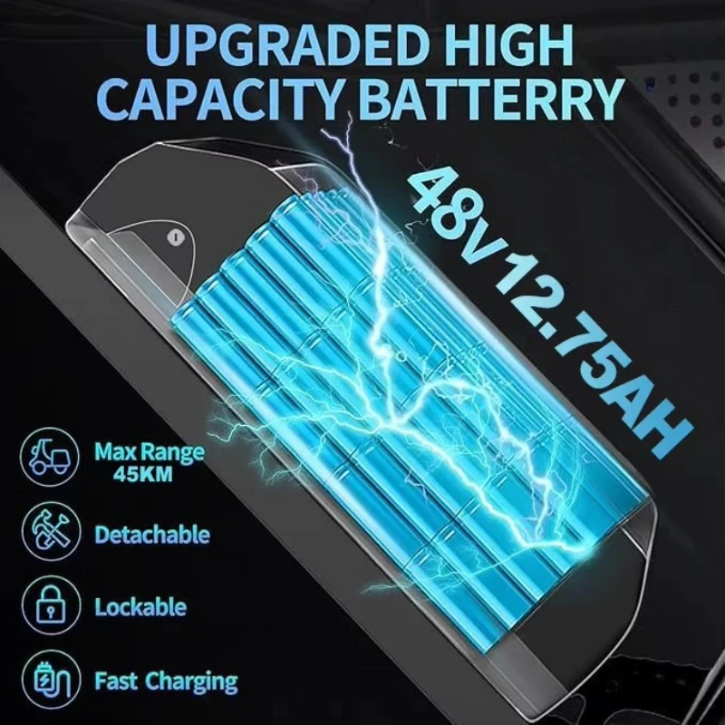 دراجة كهربائية عالية السرعة لجميع التضاريس SXLL، بطارية ليثيوم 48 فولت 500 وات، تصميم قابل للإمالة #3