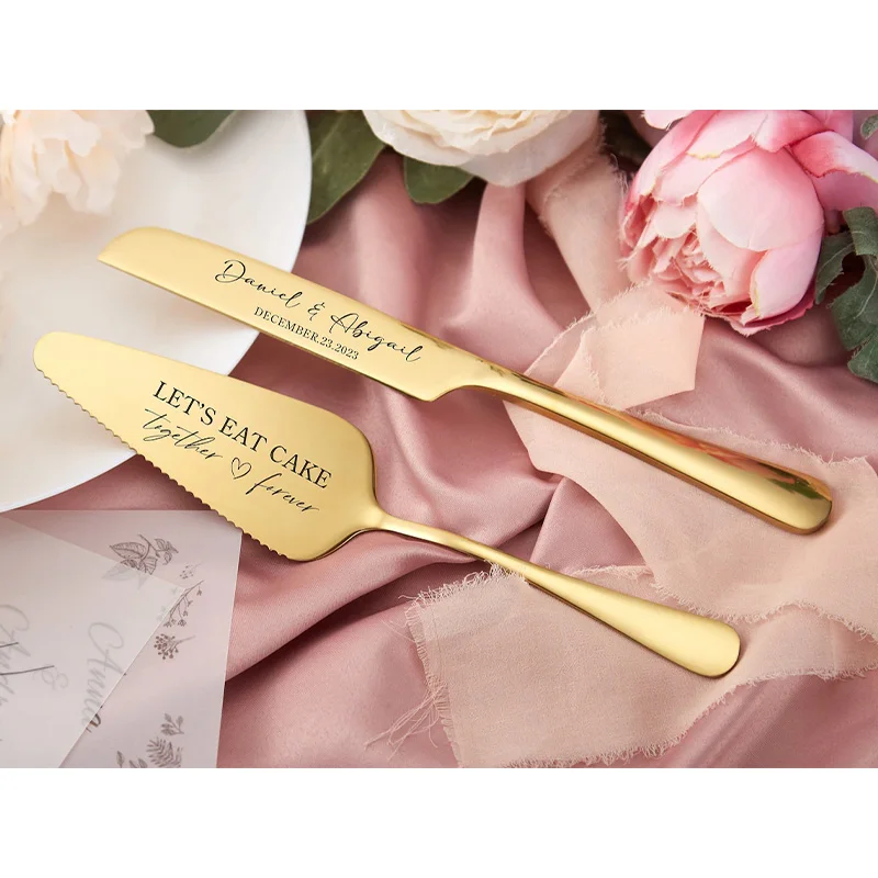 Personalized Customized Cake Knife Serving Set Engraved Cake Knife & Shovel Birthday Gift Wedding Party Decoration Cake Cutter