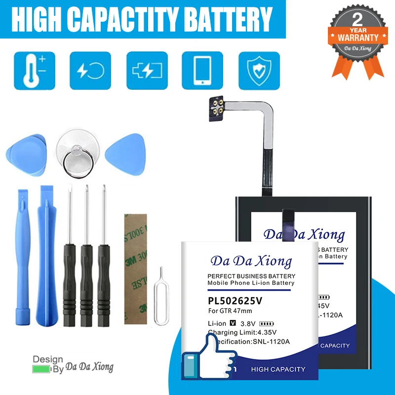 

High Quality DaDaXiong PL502625V PL442729 PL412631 Battery For Amazfit GTR 4 47mm PL442729 PL412631 + Kit Tools