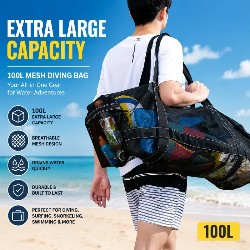 Basketball Soccer Volleyball Bag Large Capacity Breathable Mesh Sports Duffel Bag Multifunctional Athletic Gear Storage Sack Gym