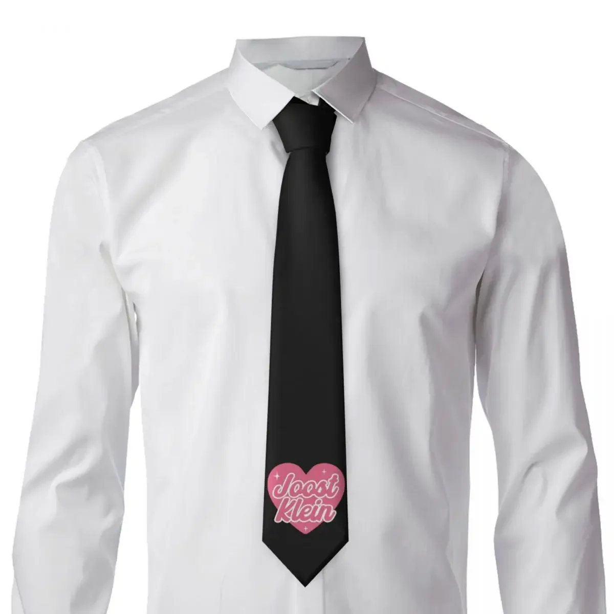 I Love Joost Klein Small Heart Pink Tie Custom Neck Ties Elegant Collar Tie Men Women Wedding Party Necktie Accessories