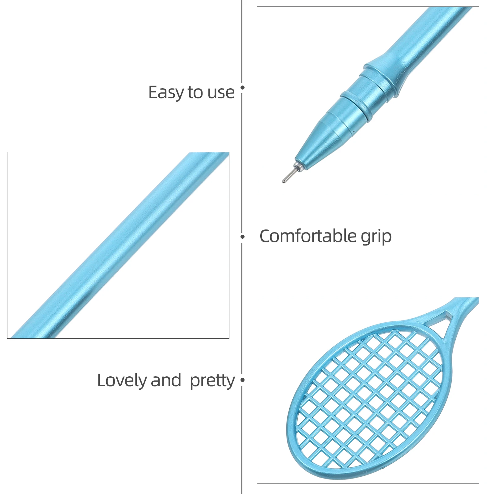 

Очаровательные гелевые ручки 0,5 мм с дизайном бадминтона, черные чернила, тонкий наконечник для открыток, маркировки, письма, школы, офиса