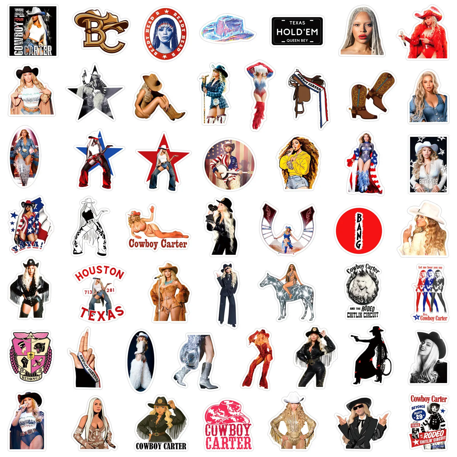 50Pcs Hot Singer Beyoncé Graffiti Stickers Personalized Cool Decoration Scooter Laptop Motorcycle Waterproof Decal Toy Gift