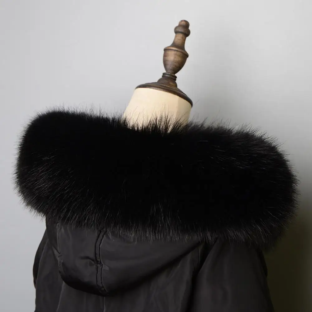 2024 Fashion Imitation Fox Fur Collar Autumn Winter New Men's Women Hat Strips Straight Collar Comfortable Imitation Fur Collar