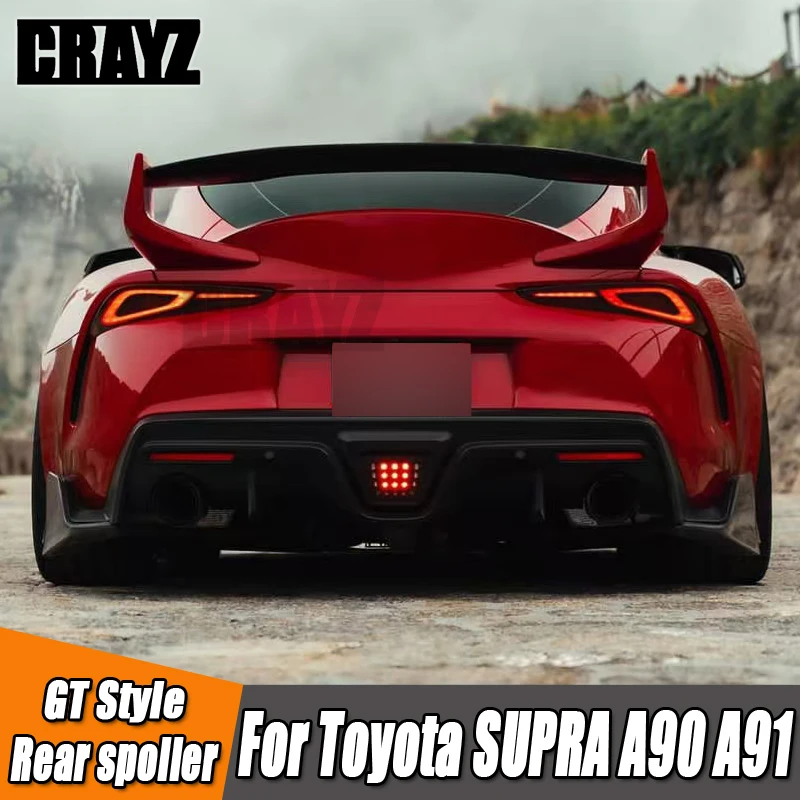 Rear Trunk Spoiler For Toyota Supra A90 2019 2020 2021 Carbon Fiber Material Glossy Carbon Lip Spoiler Wing