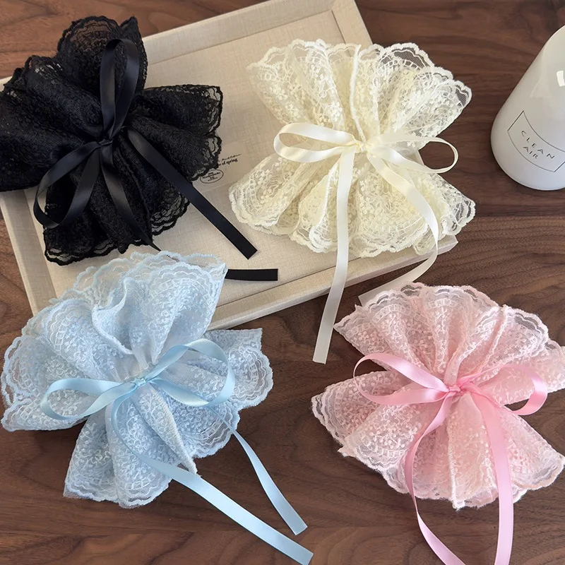 حلقة شعر برباط من الدانتيل للنساء مقاس كبير، إكسسوارات شعر حلوة متعددة الاستخدامات