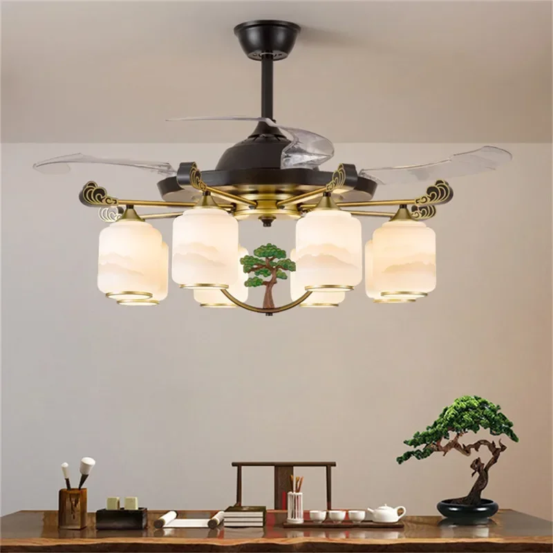 

DORIAN Modern Stealth Fan Light Luxury Living Room Restaurant Bedroom Ceiling Fan Light Remote LED Electric Fan Light
