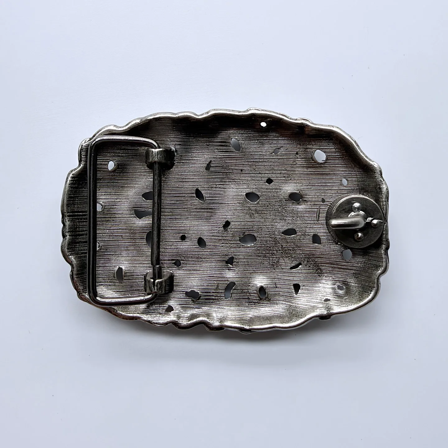 Gothic Punk Snake Belt Buckle Oval Hollow Out Antique Silver Mens Biker Vintage Belt Accessories BUCKLE-WG022