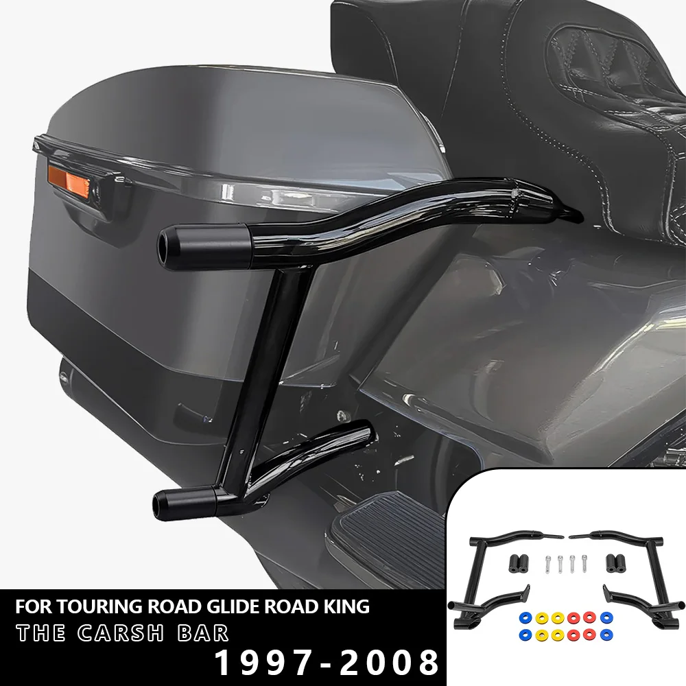 

MTKRACING Motorcycle Accessory Bumper Crash Bar Body Frame Protector For Harley Touring Road Glide Road King 1997-2008