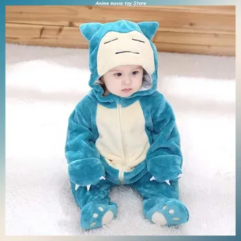 Snorlax Pokémon, Pikachu Bébé Combinaison, pyjama mignon, Bébé nouveau-né, Cosplay pour enfants à capuchon, vêtements pour enfants 10 meilleurs peignoirs Pokémon en vente - No 1