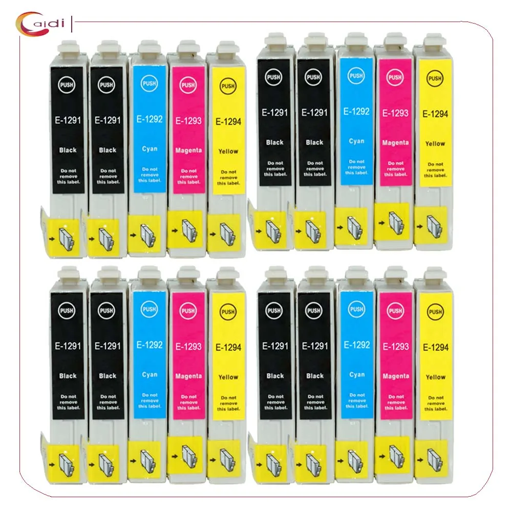 20Pcs T1291 T1294 T129 E-1291 Compatible  Ink cartridges For Epson Stylus SX235W SX-235W SX 235W inkjet printer