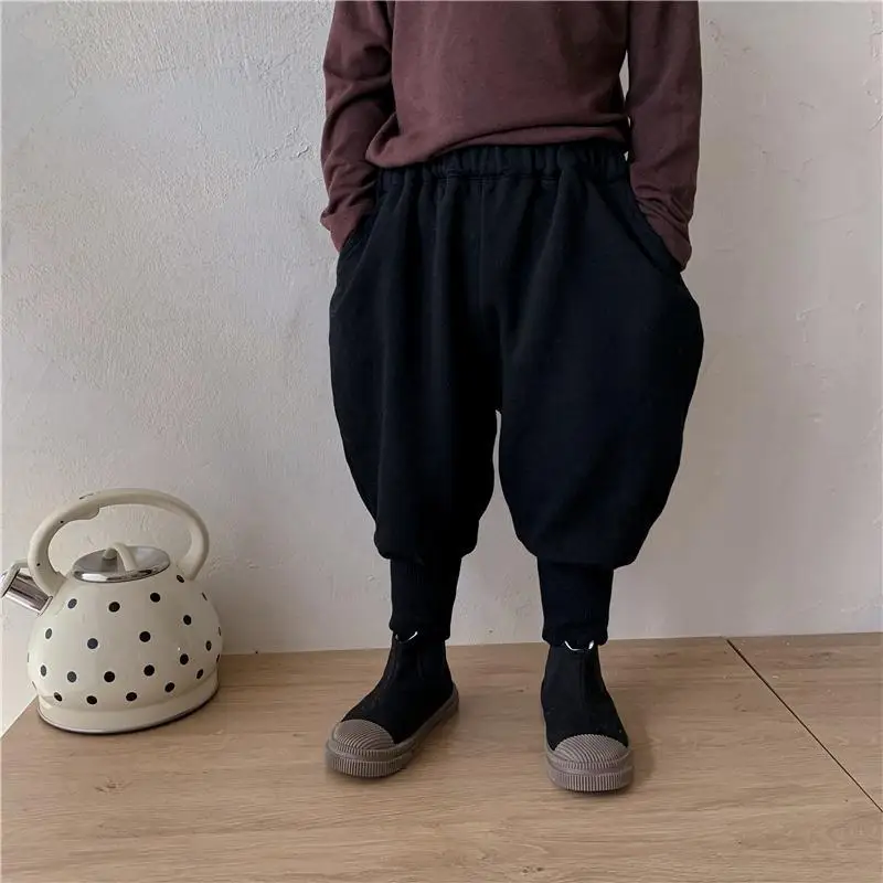 

Boys' Pants Autumn/Winter New Collection: Children's All Cotton and Velvet Thick Casual Sports Pants