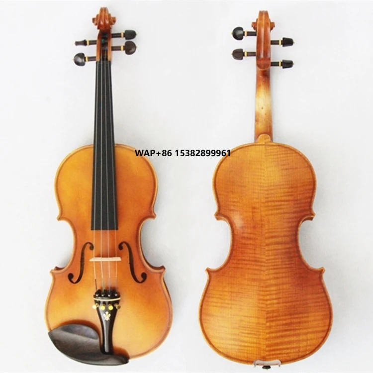 

4/4 Professional Violin Instrument Spruce Body Ebony Accessories Handmade Violin Hand Painting Sale With Violin Case and Bag OEM