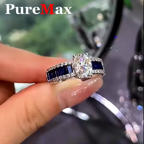 Fashion 1.5 Carats Oval Moissanite Engagement Rings For Women 925 Sterling Silver Fine Jewelry Women's Moissanite Diamond Ring