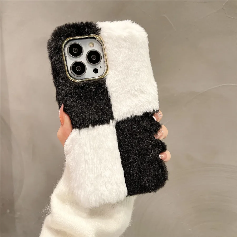 

Милый пушистый плюшевый чехол «сделай сам» для iphone 16pro max C ase 17Air для iphone 17pro 15 14 13 12 11 pro max Cover 15Pro 14pro 13pro Capa