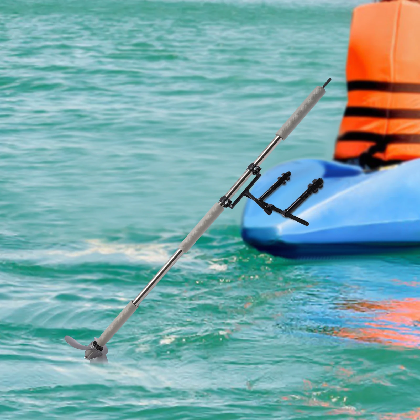 Braket Motor tempel yang dioperasikan tangan, baling-baling Manual berdiri Kayak perahu kecil praktis tahan lama untuk bor listrik