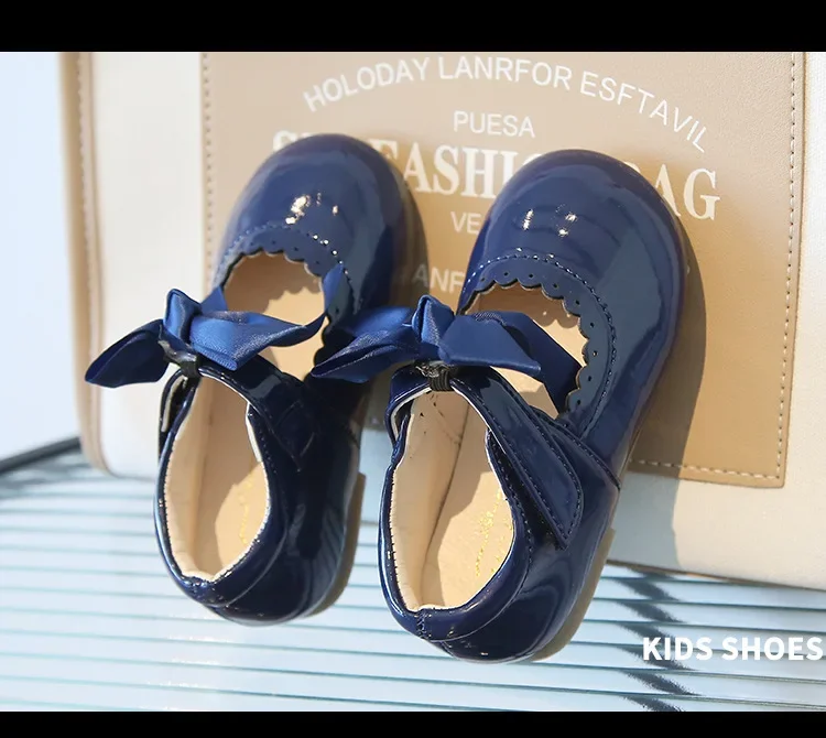 Mädchen-Prinzessinnenschuhe mit Schleife, flache Schuhe für Babys, Kleinkinder und Kinder, für Party, Tanz, Schule, mit Band, Frühling und Herbst, neue Mode, rutschfest, weich – Detail 8