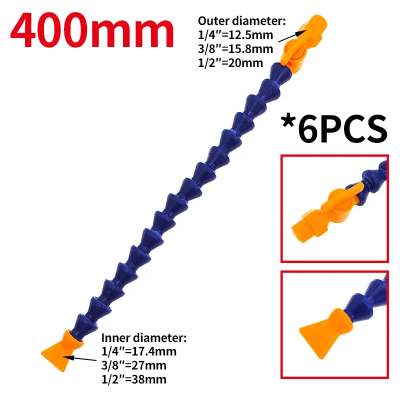 Flexibler Kühlmittelschlauch 300 Mm, 12,7 Mm Gewinde – Blauer Kunststoffschlauch Für CNC, Drehmaschinen & Fräsen – Korrosionsbeständig