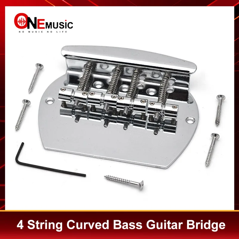 

Bass Bridge Heavy 4 String Curved Bass Guitar Bridge For Electric Bass Chrome