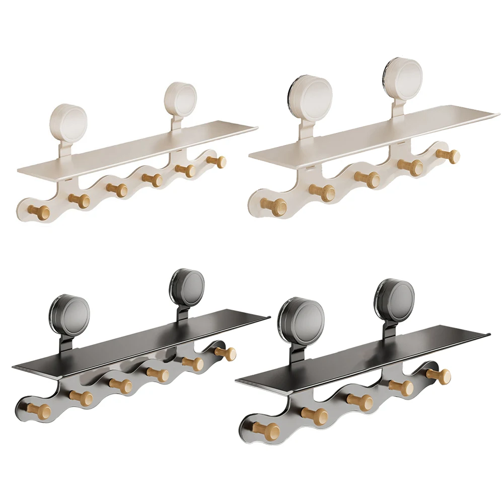 Carbon Steel Shelf Adsorption Type Rack Hassle-Free Installation Interior Decor Accessory Sleek Modern Design For Home