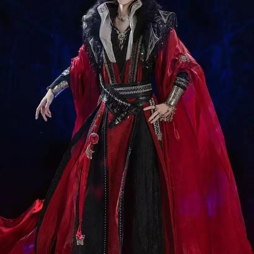 

Dark Black Men's Hanfu Classic Tianguan Cifu Cosplay Costume Niche Anime Game COS Suit Carnival Event Street Martial Arts Outfit
