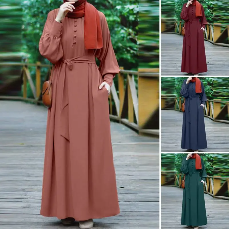 

2024 New Winter Autumn Muslim Hijab Dress Moroccan Kaftan Robe Abayas For Women Lace Long Dresses Casual Large Size 4XL 5XL