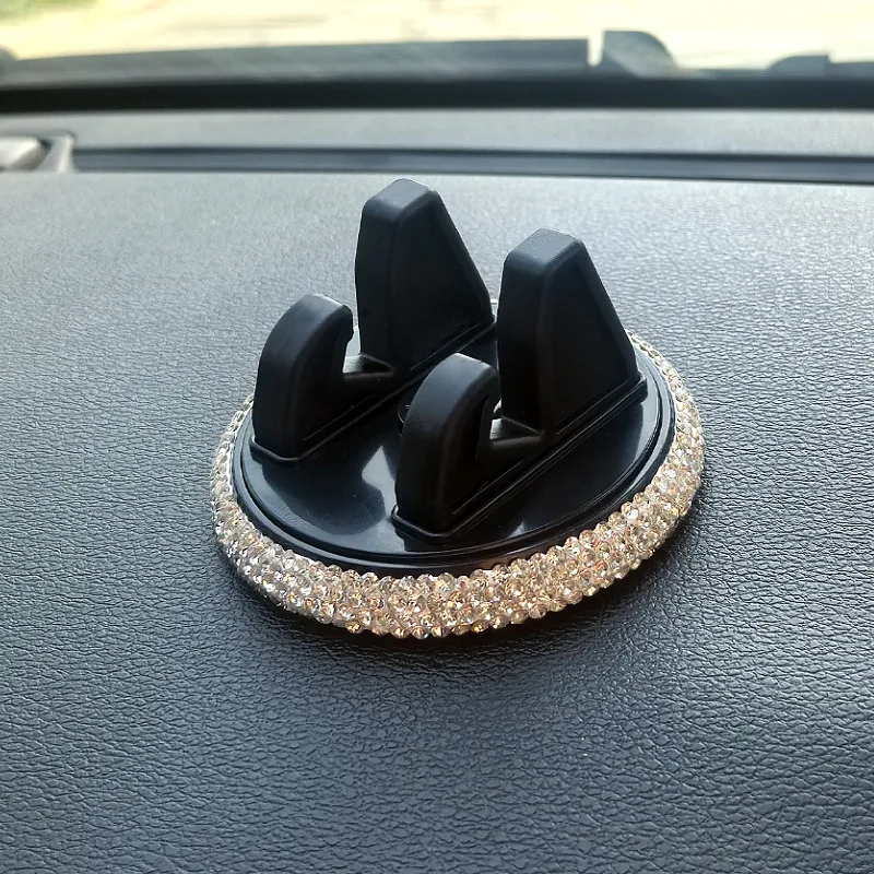 

Diamond-Studded Car Phone Holder for Women - Adorable Landscape/Portrait Mode Dashboard Mount for Navigation Support
